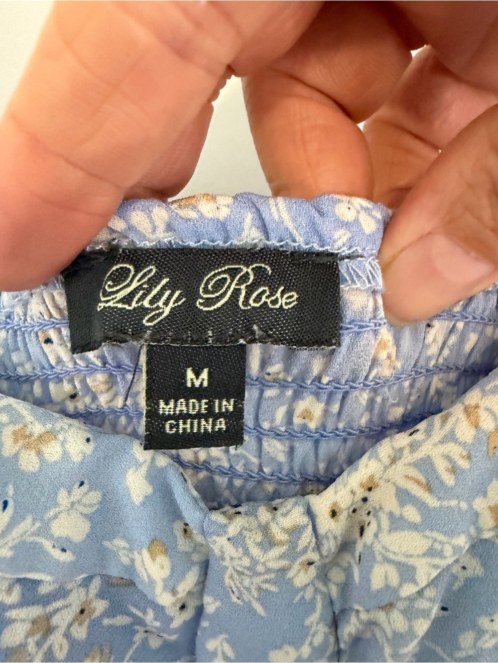 3/$20 Lily Rose Blue Floral Spaghetti Strap Knee Length Dress - Picture 3 of 5